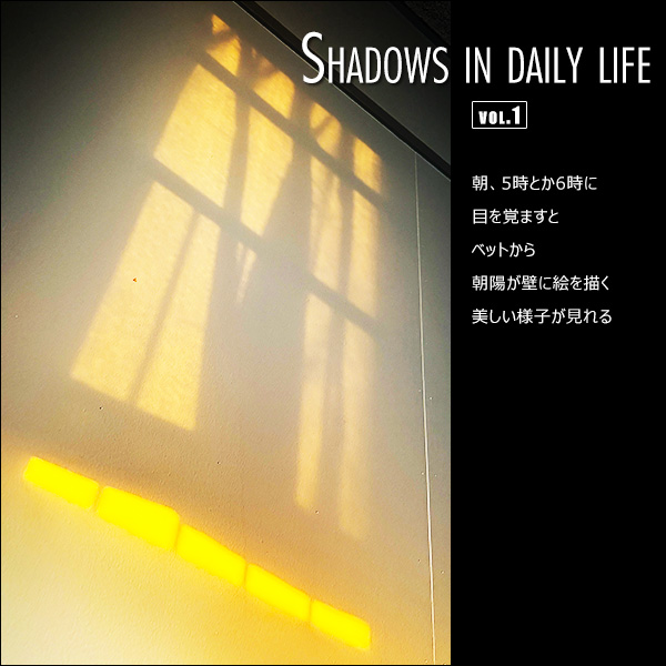 Shadows in daily life. vol.1 朝、5時とか6時に目を覚ますと、ベットから朝陽が壁に絵を描く美しい様子が見れる