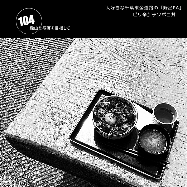 森山な写真を目指して Vol.104 大好きな千葉東金道路の「野呂PA」ピリ辛茄子ソボロ丼